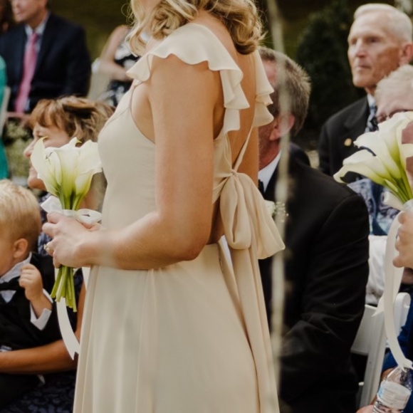 Champagne Evening Gown Bridesmaid Dress - Picture 4 of 4